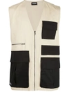 Pleasures Sleeveless Utility Vest In Neutrals