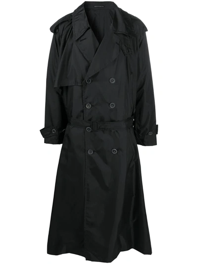 Yohji Yamamoto Relaxed Trench Coat In Black