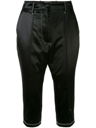 Marine Serre Tailored Cropped Trousers In Black