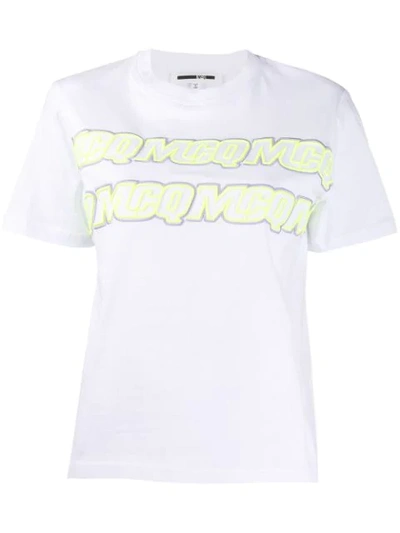 Mcq By Alexander Mcqueen Embroidered Cotton-jersey T-shirt In White