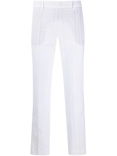 Alberto Biani Textured Tailored Trousers In White