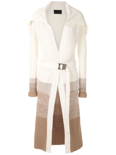 Andrea Bogosian Raymond Faux Fur Collar Cardi-coat In White