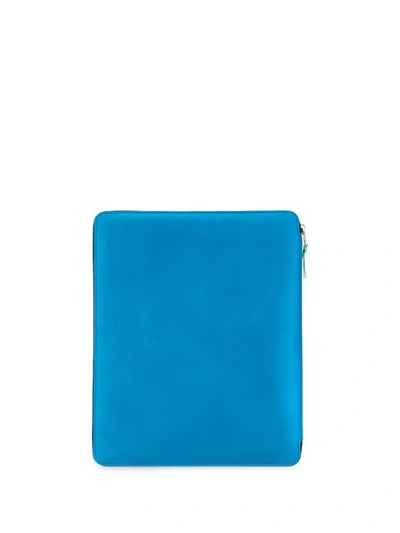 Comme Des Garçons Homme Deux Colour-block Zipped Laptop Case 23cmx28cm In Blue