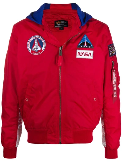 Alpha Industries Nasa Ma-1 Tt Hooded Jacket In Red