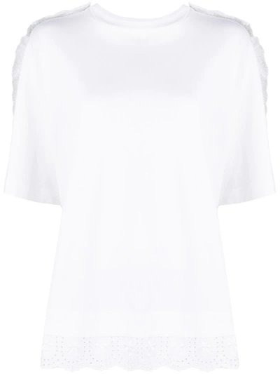 Simone Rocha Broderie Trim T-shirt In White