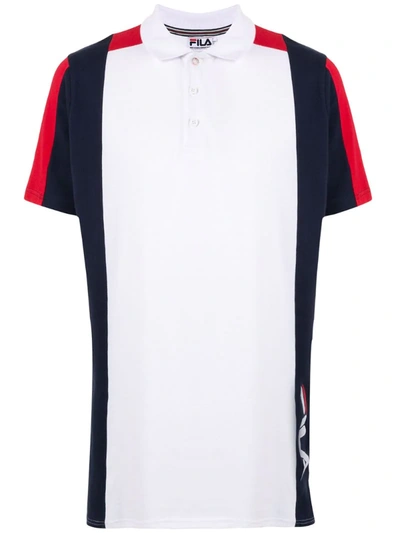 Fila Colour Block Polo Shirt In White