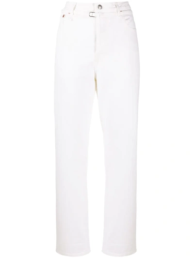 R13 High Rise Cropped Jeans In White