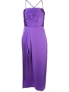 Michelle Mason Banded Asymmetric Dress In Purple