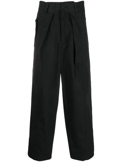Jacquemus Le Trouseralon Lavandou Folded-waistband Trousers In Black