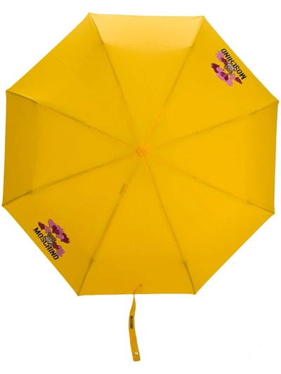 Moschino Bear And Balloon Umbrella In Yellow