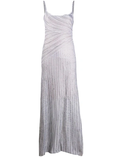 Just Cavalli Embroidered Maxi Dress In Grey