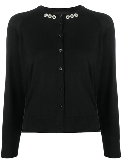 Simone Rocha Embellished Wool & Silk Cardigan In Black