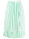 Marco De Vincenzo Chevron Detail Pleated Skirt In Green