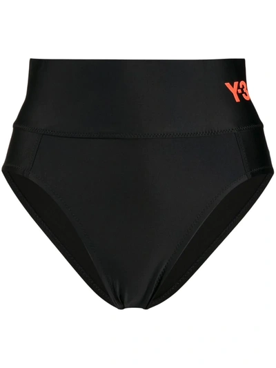 Y-3 Logo Print Bikini Bottoms In Black