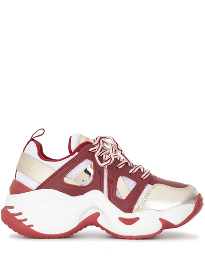 Emporio Armani Panelled Chunky Sneakers In Red