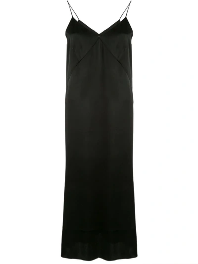 Andrea Ya'aqov Mid-length Slip Dress In Black