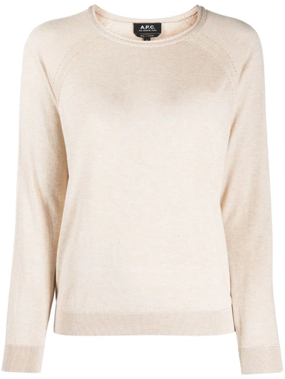 Apc Long Sleeve Jumper In Neutrals