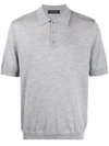 Falke Fine Knit Polo Shirt In Grey