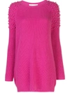 Michelle Mason Pearl Embellished Jumper Dress In Pink