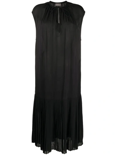 By Malene Birger Tie-neck Pleated Dress In Black