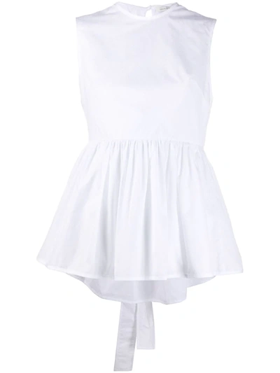 Cecilie Bahnsen Ruffled-hem Cotton Top In White