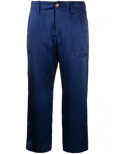 Jejia Cropped Straight Leg Trousers In Blue