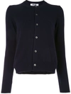 Comme Des Garçons Play Embroidered-heart Wool Cardigan In Blue