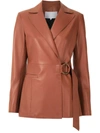 Nk Belted Blazer Jacket In Brown