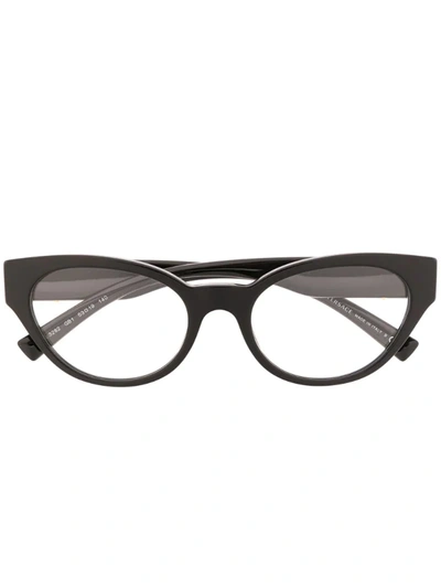 Versace Logo Cat-eye Glasses In Black