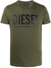 Diesel Cotton T-shirt With Logo In Military