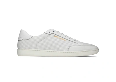 Pre-owned Saint Laurent Court Classic Sl/10 Perforated White