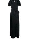 Temperley London Deep V-neck Wrap Dress In Black