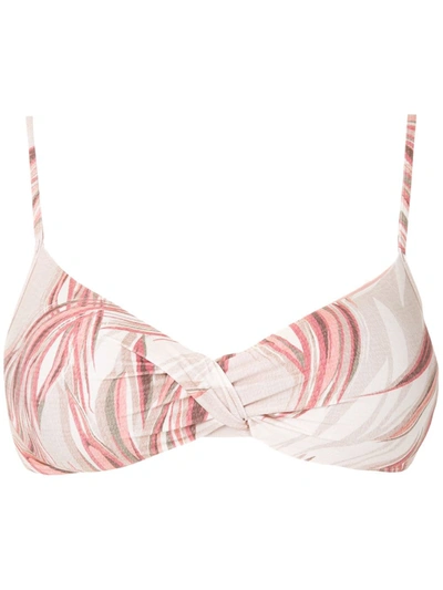 Lygia & Nanny Cassis Printed Bikini Top In Neutrals