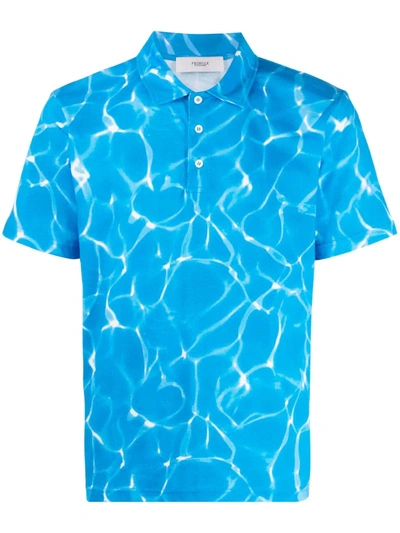 Pringle Of Scotland Reflections Short Sleeve Polo Shirt In Blue