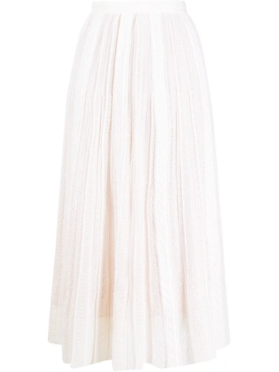 Marco De Vincenzo Cable Panel Skirt In White