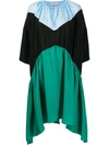 Christian Wijnants Colour Block Flared Dress In Green