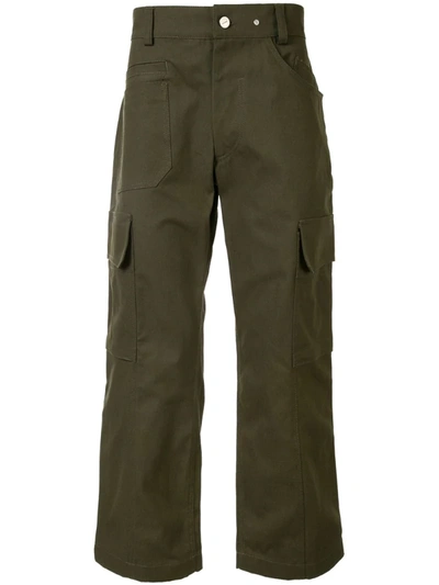 Jacquemus Le Cueillette Cropped Cargo Trousers In Green