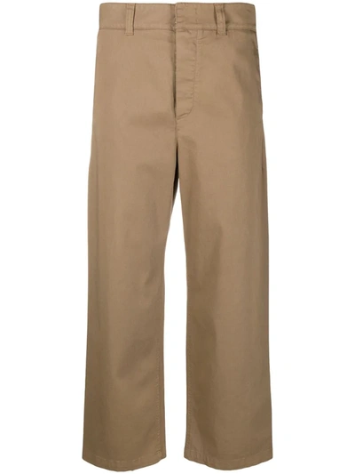 Department Five Cropped Loose-fit Trousers In Brown