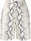 Ermanno Scervino Snakeskin Effect High-waisted Shorts In Neutrals