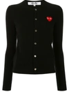 Comme Des Garçons Play Cardigan Mit Logo-stickerei In Black