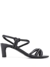Del Carlo Strappy Design Sandals In Black