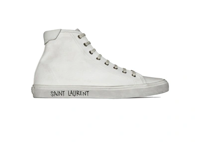 Pre-owned Saint Laurent  Malibu Mid Optic White