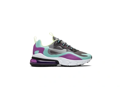 Nike Air Max 270 React Big Kid's Shoes Gunsmoke-Aurora-Hyper Violet