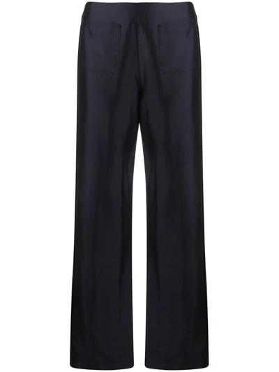 Soulland Asta Satin Trousers In Blue