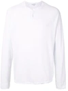 James Perse Dry Touch Long-sleeved Henley In White