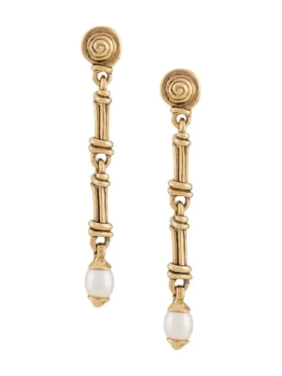 Goossens Graine De Gemmes Long Earrings In Gold