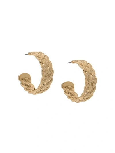 Goossens Babylone Braided Loop Earrings In Gold