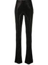 Versace Embellished Flared Trousers In Black