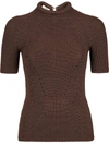 Fendi Knitted Fitted Top In Brown