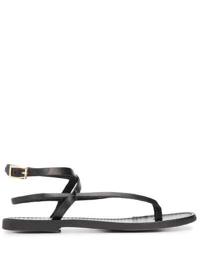P.a.r.o.s.h Tany Leather Sandals In Black